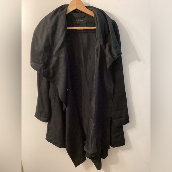 All Saints Aiko Black Monument Coat Size 00 - Picture 10 of 12